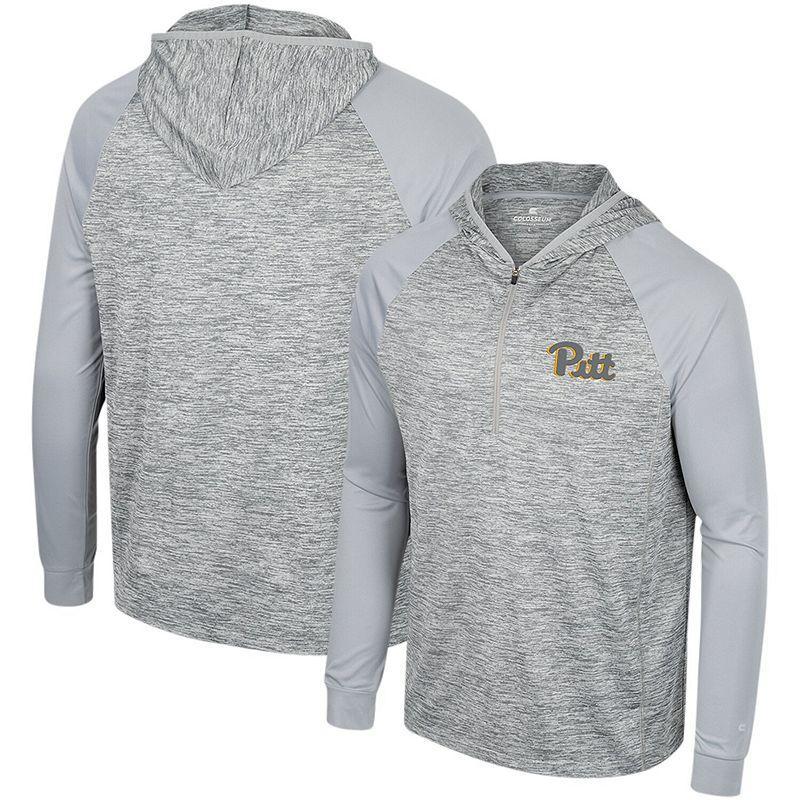 Men's Colosseum Gray Oregon State Beavers Cybernetic Raglan Quarter-Zip Hooded Top, Size: XL, Grey Product Image