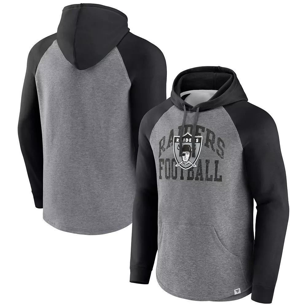 Men's Fanatics Branded Heather Gray New Orleans Saints Favorite Arch Raglan Pullover Hoodie, Size: XL, Grey Product Image