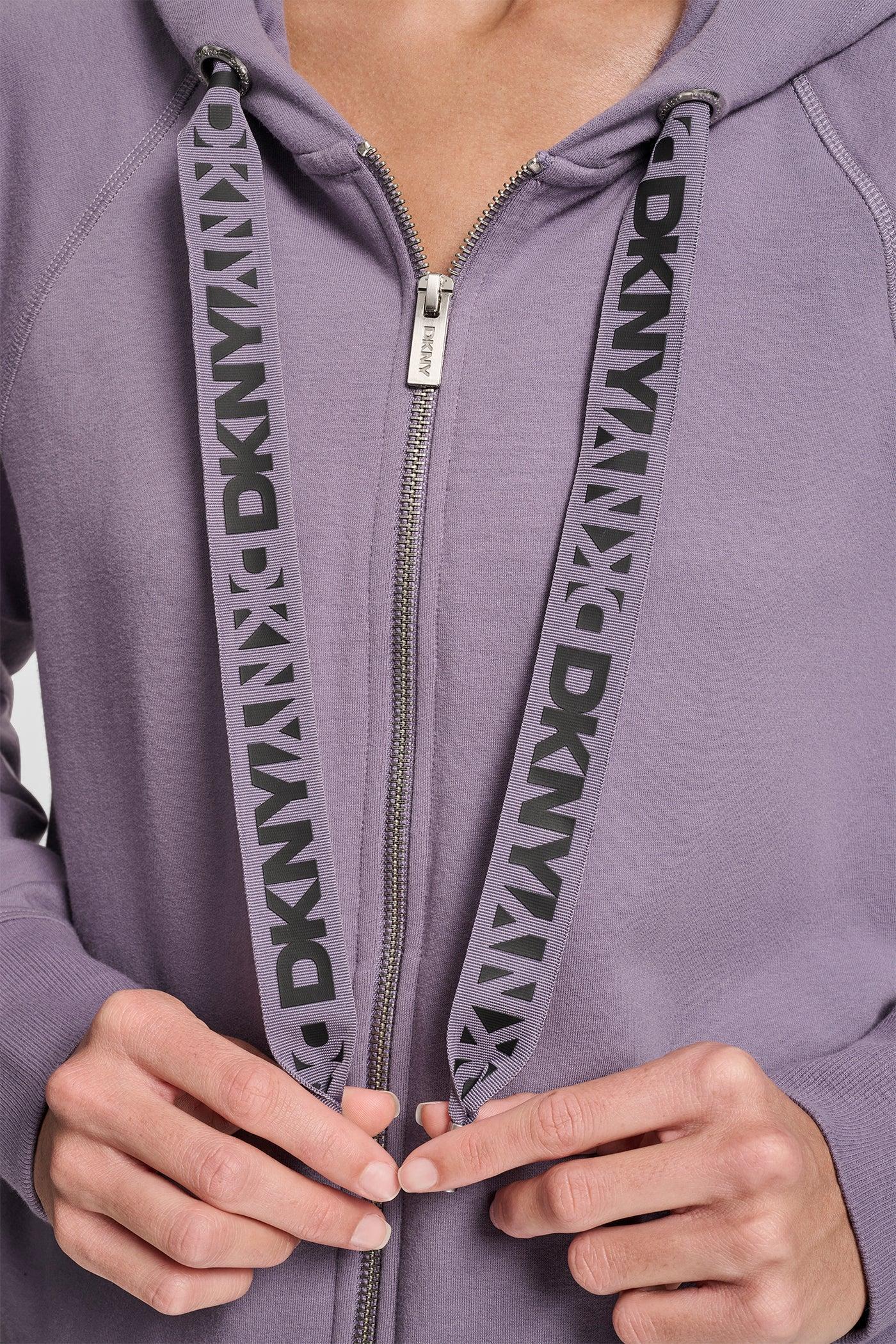 TWO TONE LOGO DRAWCORD ZIP HOODIE Product Image