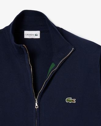 Zipped High Neck Cotton Sweater Product Image