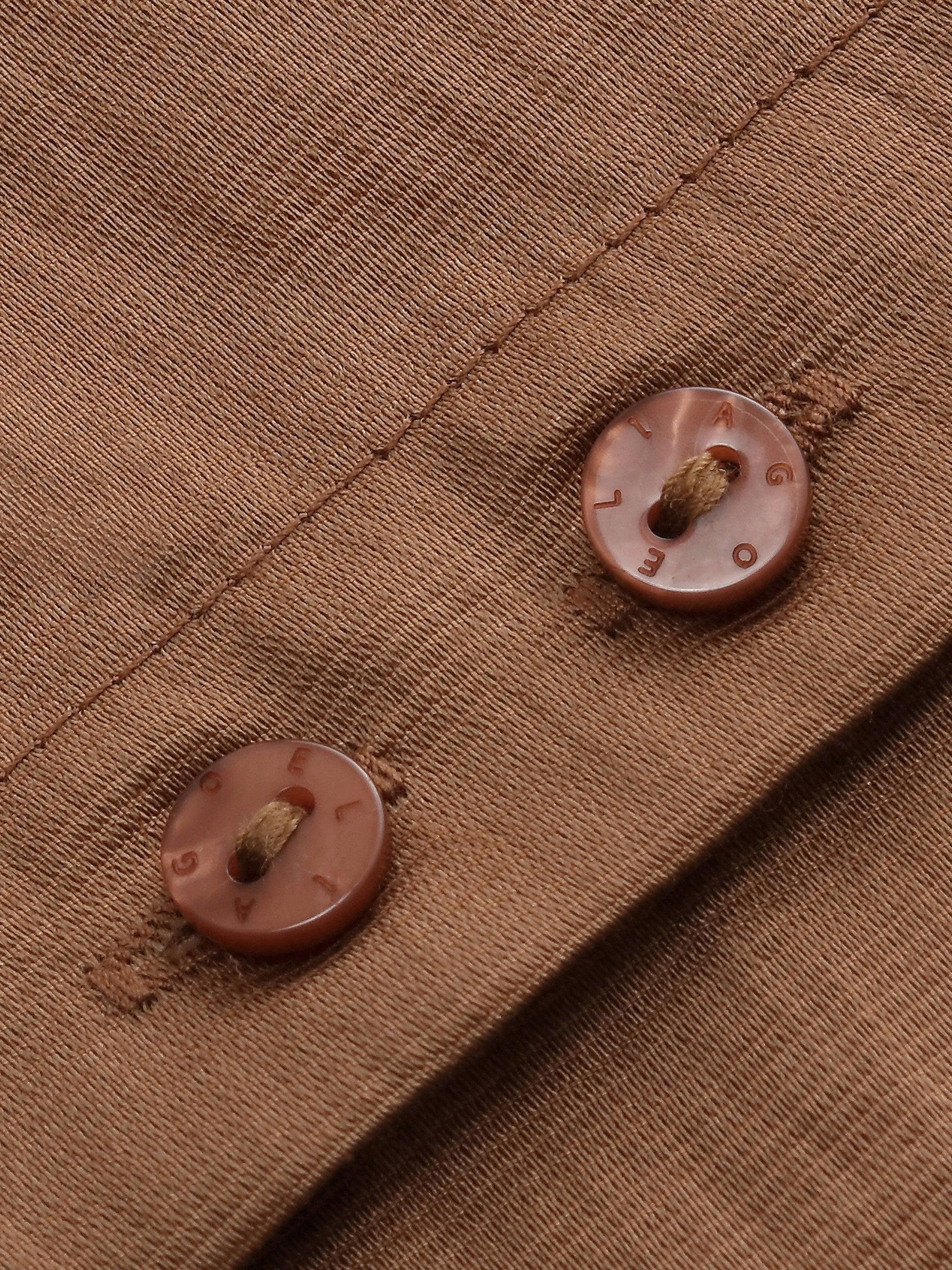 Tencel Blend Shirt And Knit Camisole Two-Piece Set Product Image