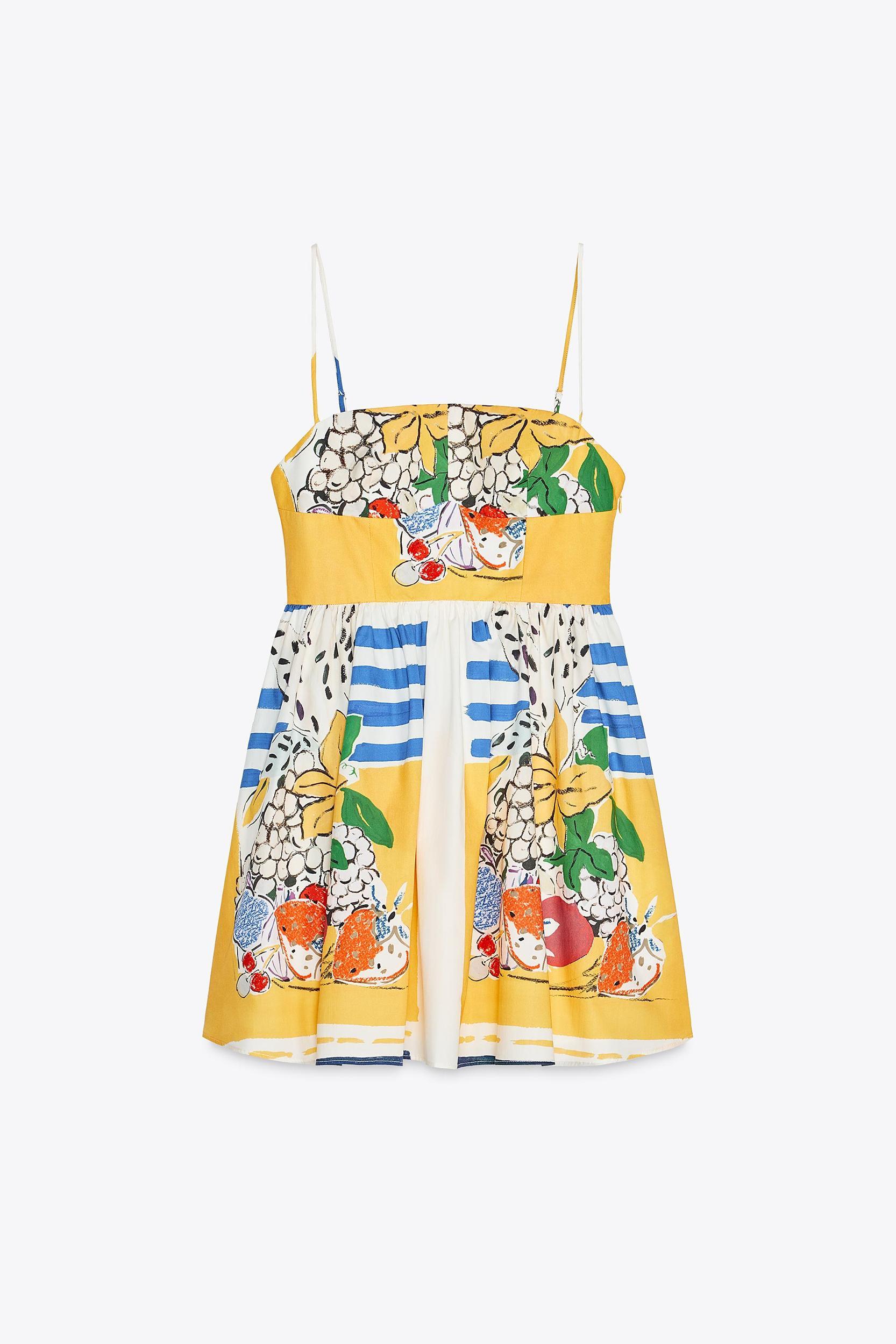 FRUIT PRINT POPLIN DRESS Product Image