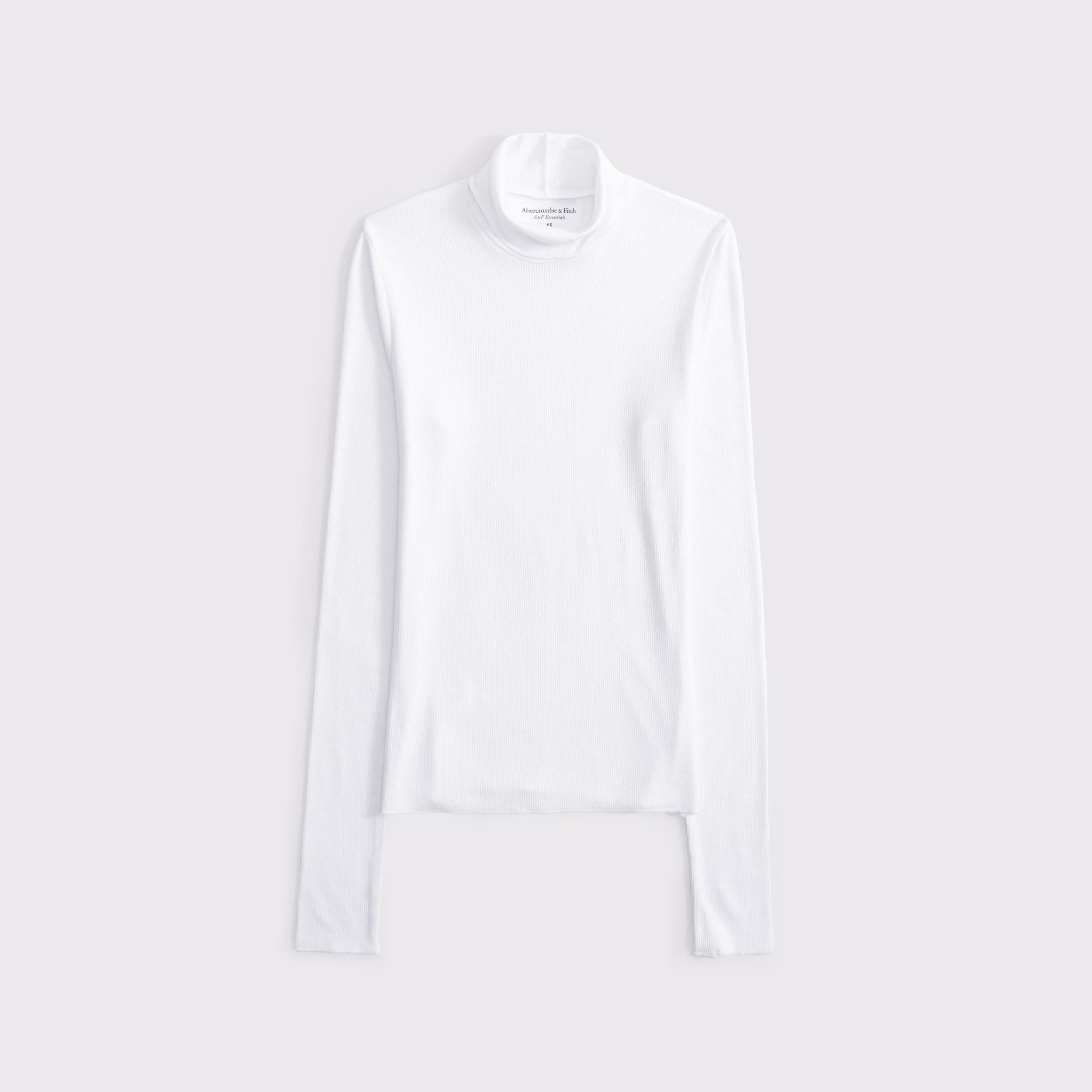 Long-Sleeve Featherweight Rib Tuckable Mockneck Top Product Image
