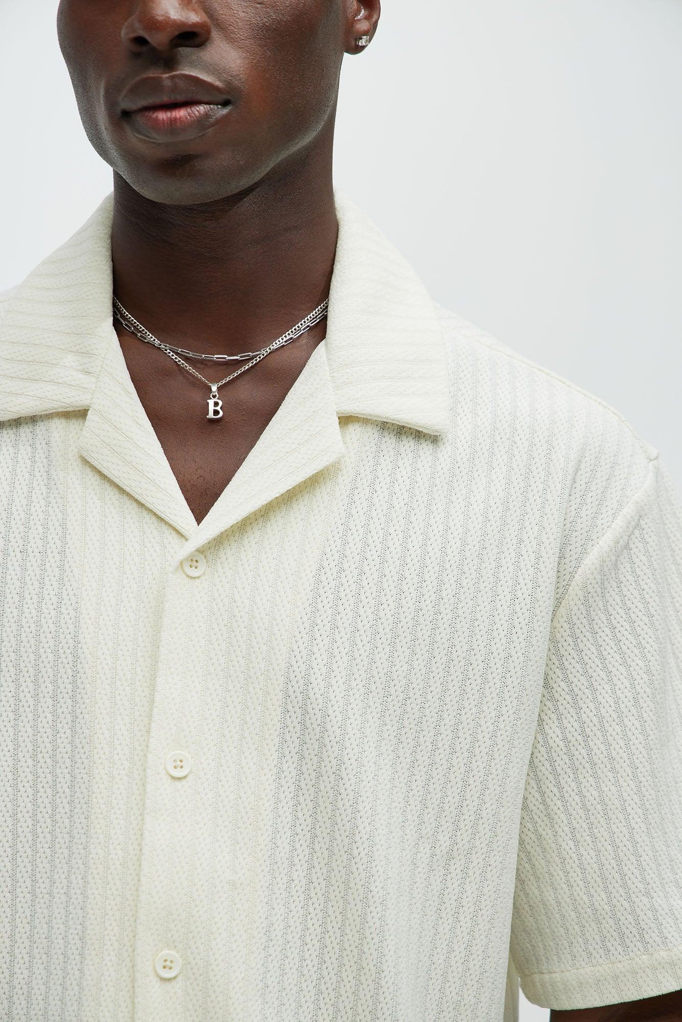 Easton Textured Shirt - Off White Product Image