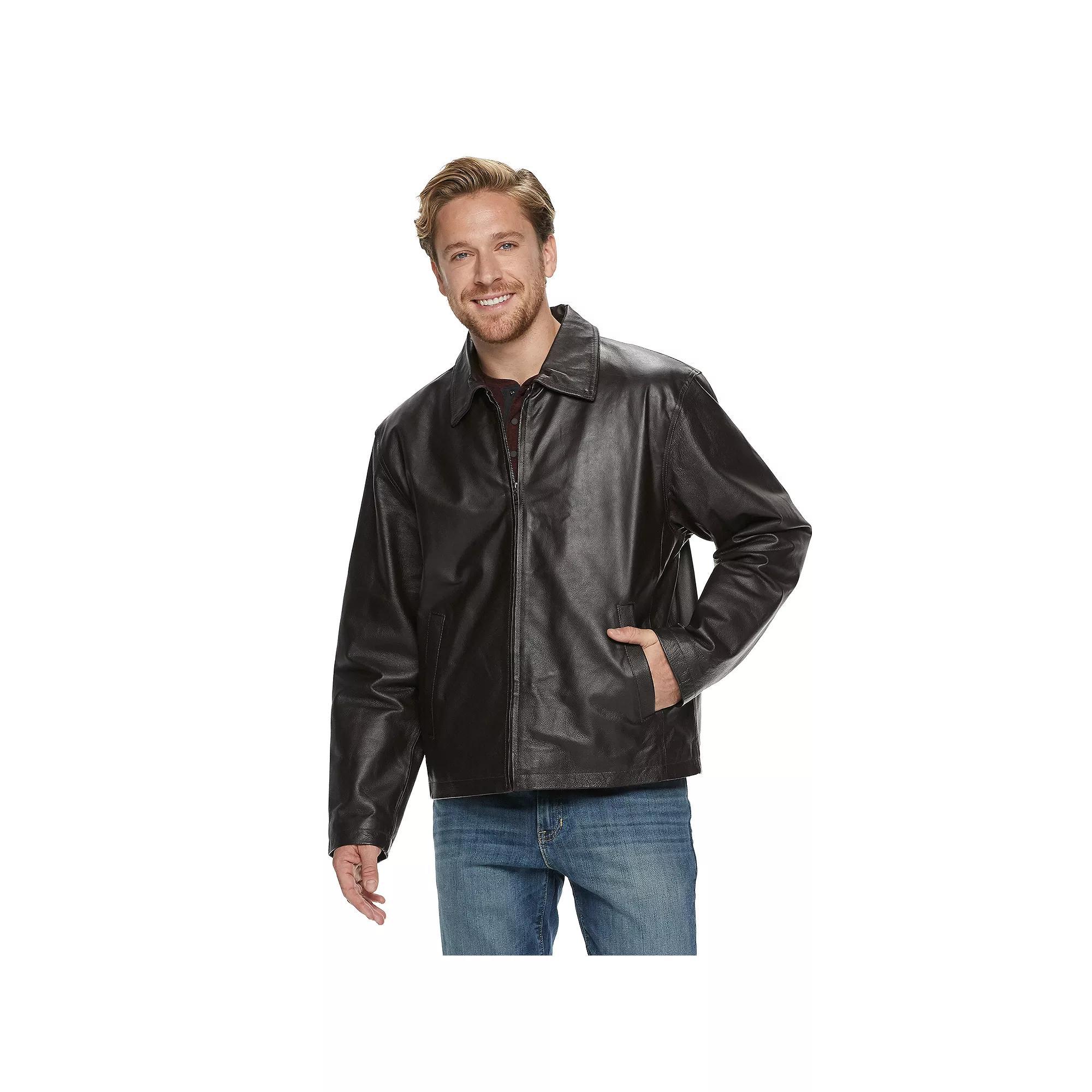 Men's Vintage Leather Jacket, Size: Small, Black Product Image