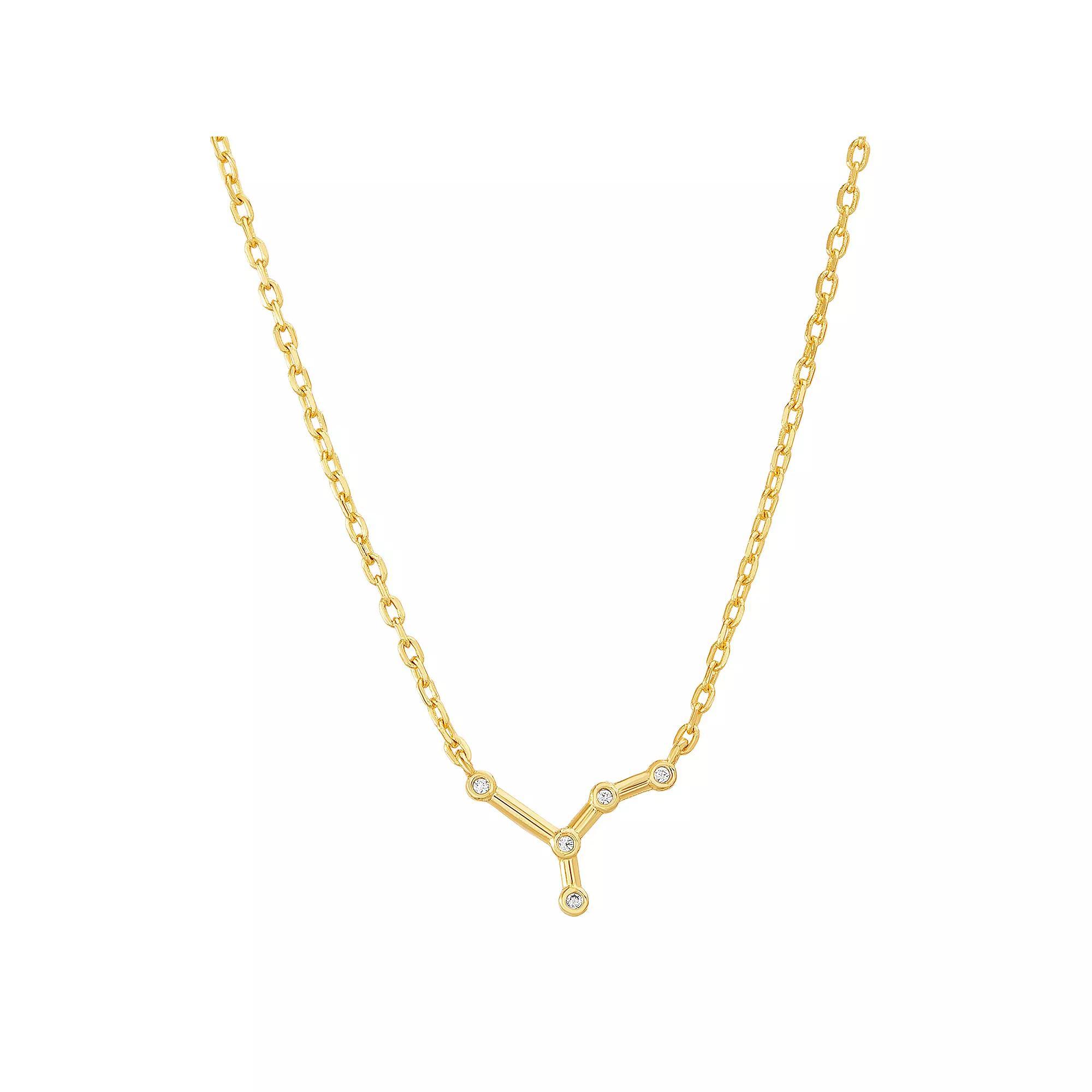 Paige Harper Sterling Silver Cubic Zirconia Zodiac Constellation Necklace, Womens Cancer Product Image