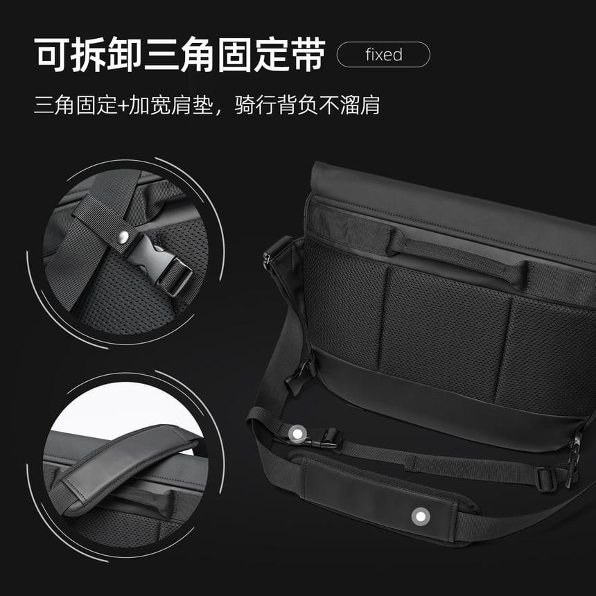 Lettering Print Flap Messenger Bag Product Image