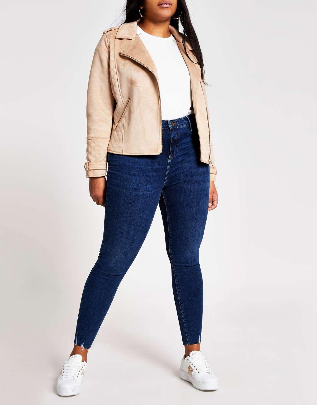 River Island Plus Molly skinny jeans in blue Product Image