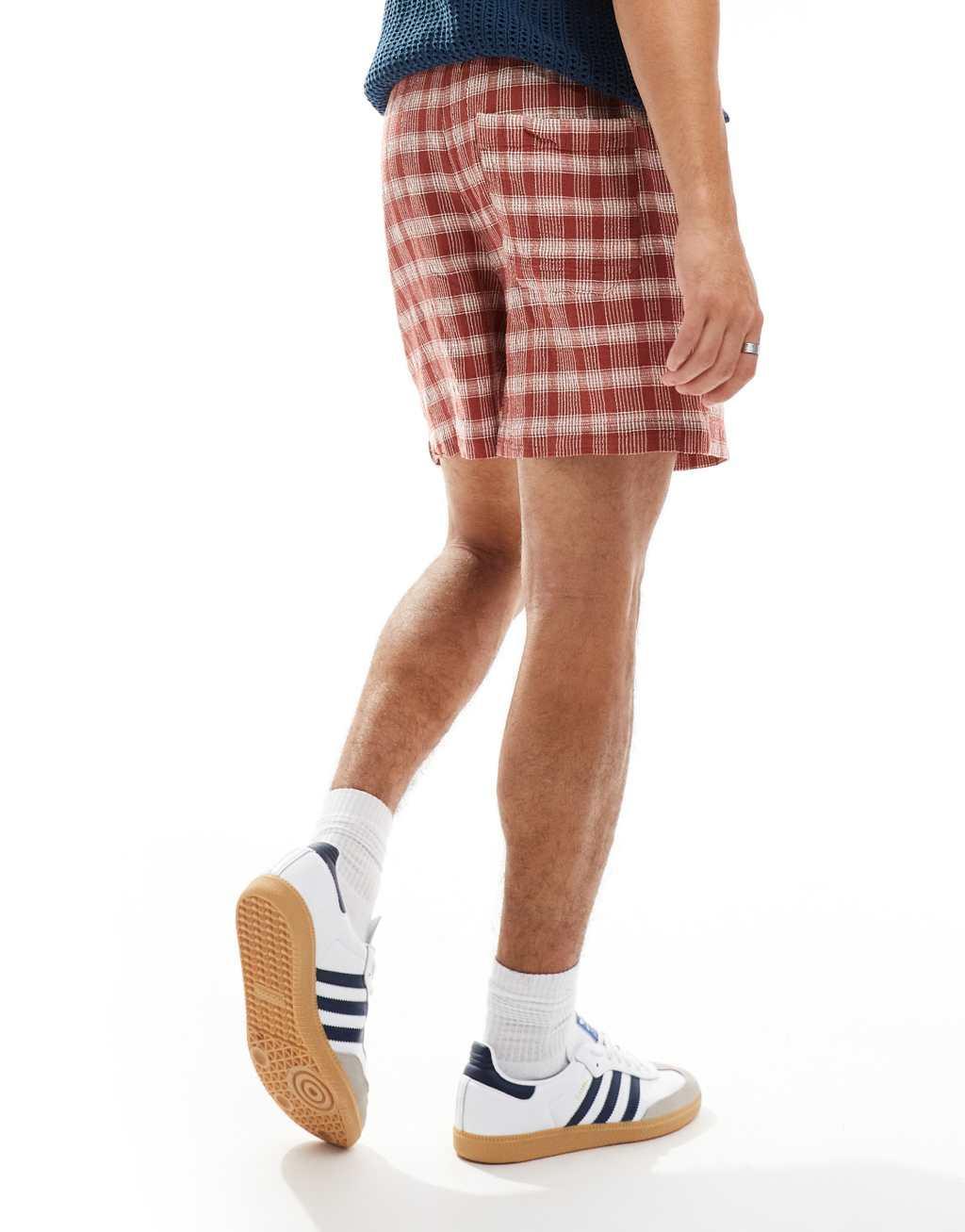 ASOS DESIGN short in red gingham check Product Image