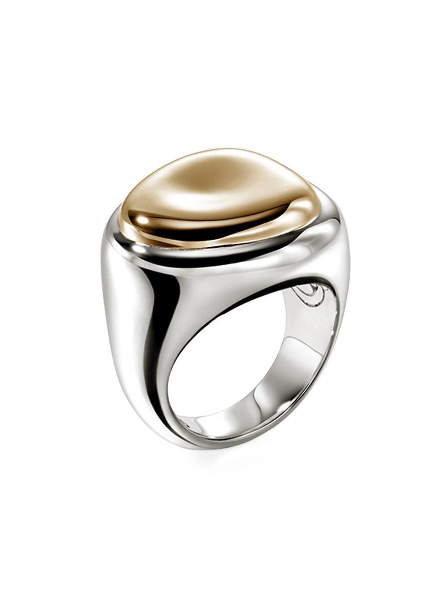 Womens Pebble 14K Yellow Gold & Sterling Silver Ring Product Image