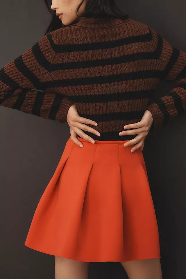 Maeve Pleated Scuba Mini Skirt Product Image