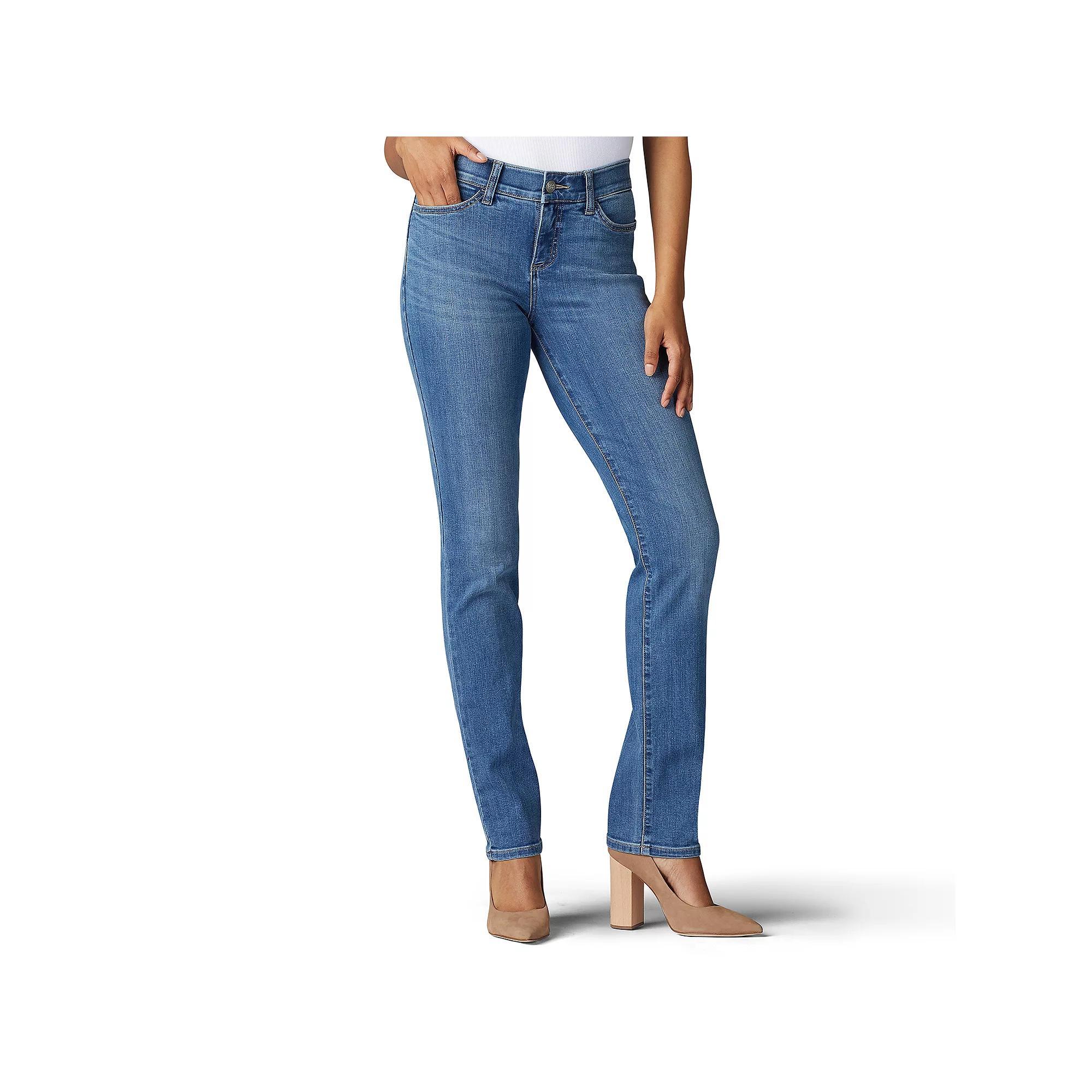 Women's Lee® Flex Motion Straight-Leg Jeans, Size: 4 Avg/Reg, Juniper Product Image