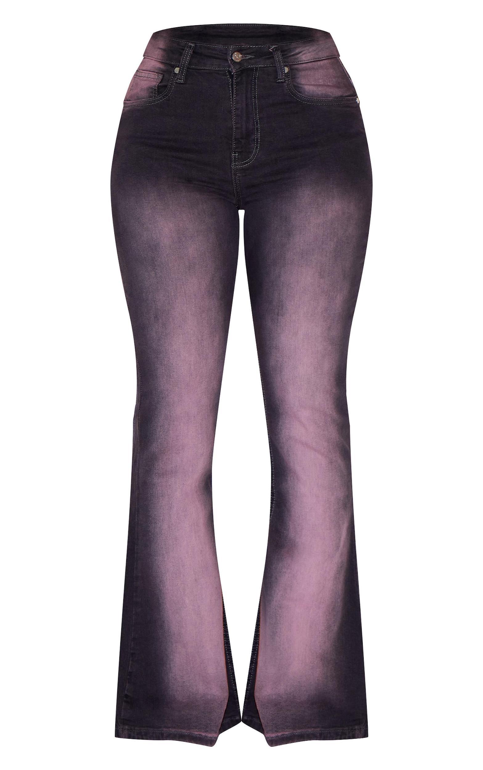 Shape Pink Ombre High Waist Flare Jeans Product Image