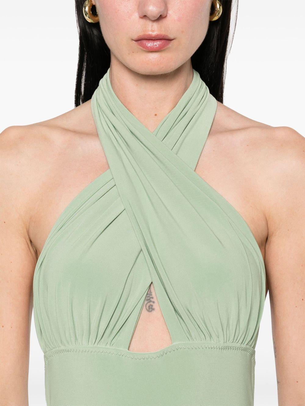 cross-halter fishtail gown Product Image