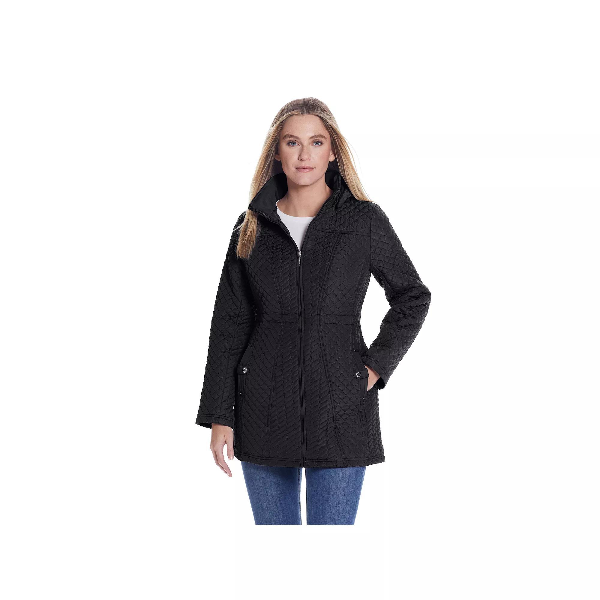 Women's Weathercast Hooded Lightweight Quilted Walker Jacket, Size: Small, Shale Product Image