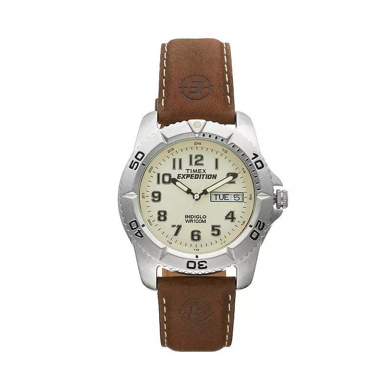 Timex® Men's Expedition Leather Watch - T466819J, Brown Product Image