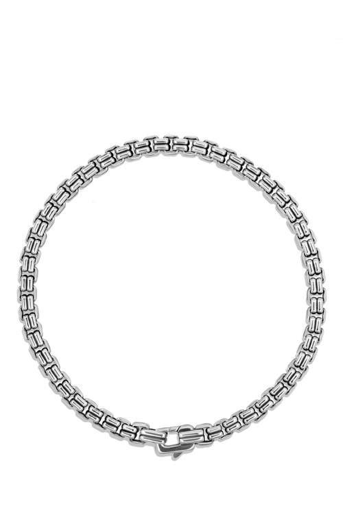 Mens Double Box Chain Bracelet in Silver, 4mm Product Image
