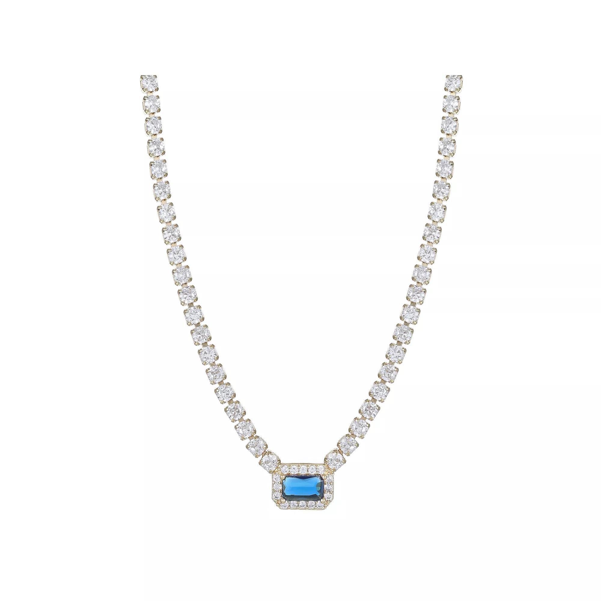 City Luxe Crystal Birthstone Tennis Necklace, Women's, Size: 18-20" ADJ, November Gold Tone Product Image