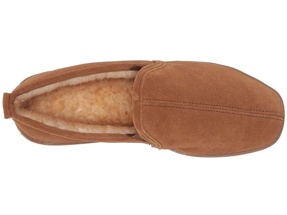 Minnetonka Mens Twin Gore Suede Sheepskin Slippers Product Image