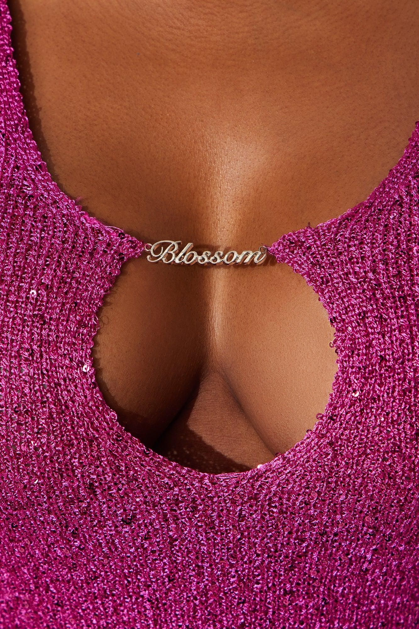 Shimmer And Glow Crochet Mini Dress - Pink Female Product Image