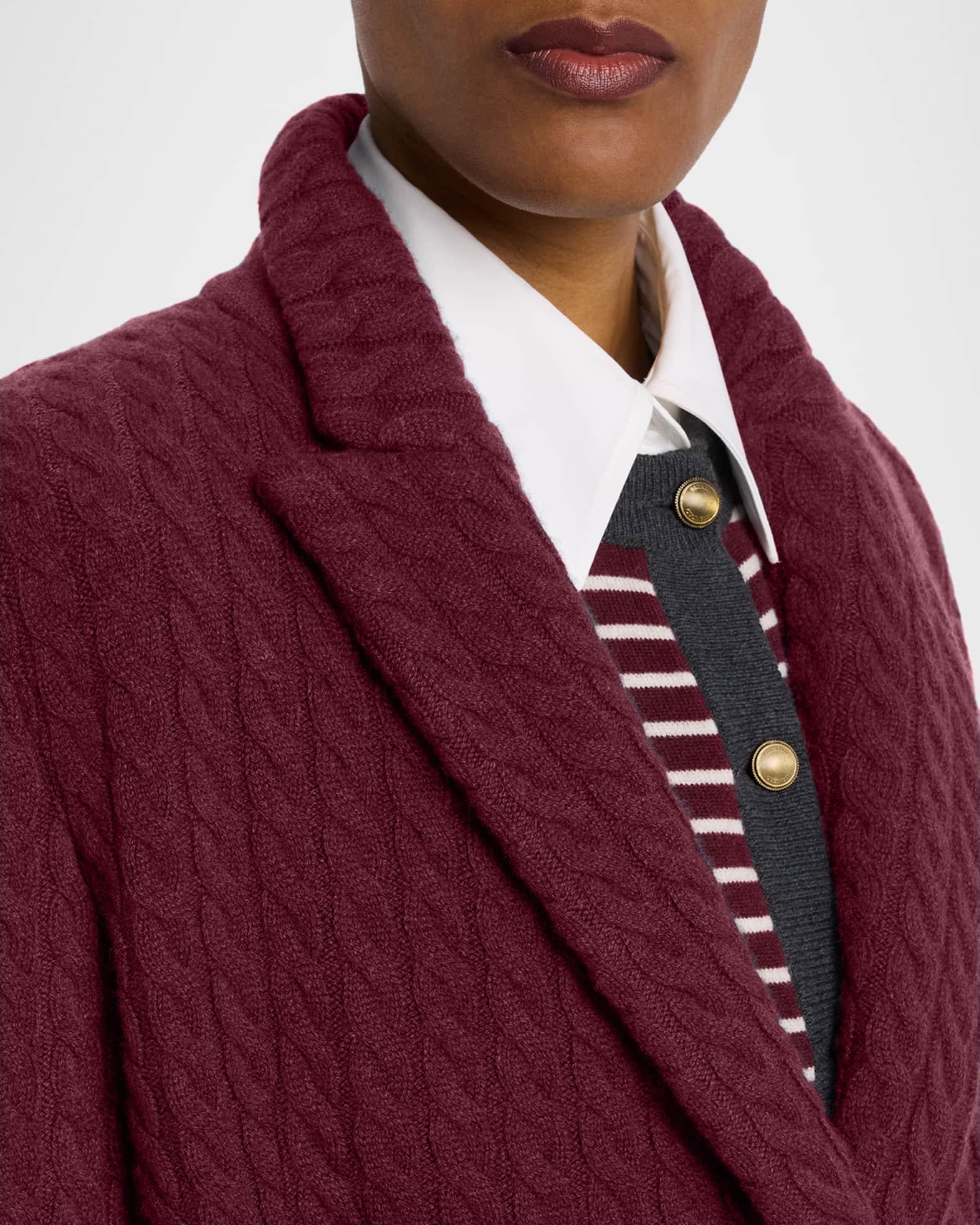 Cashmere Cable Knit Double-Breasted Blazer Product Image