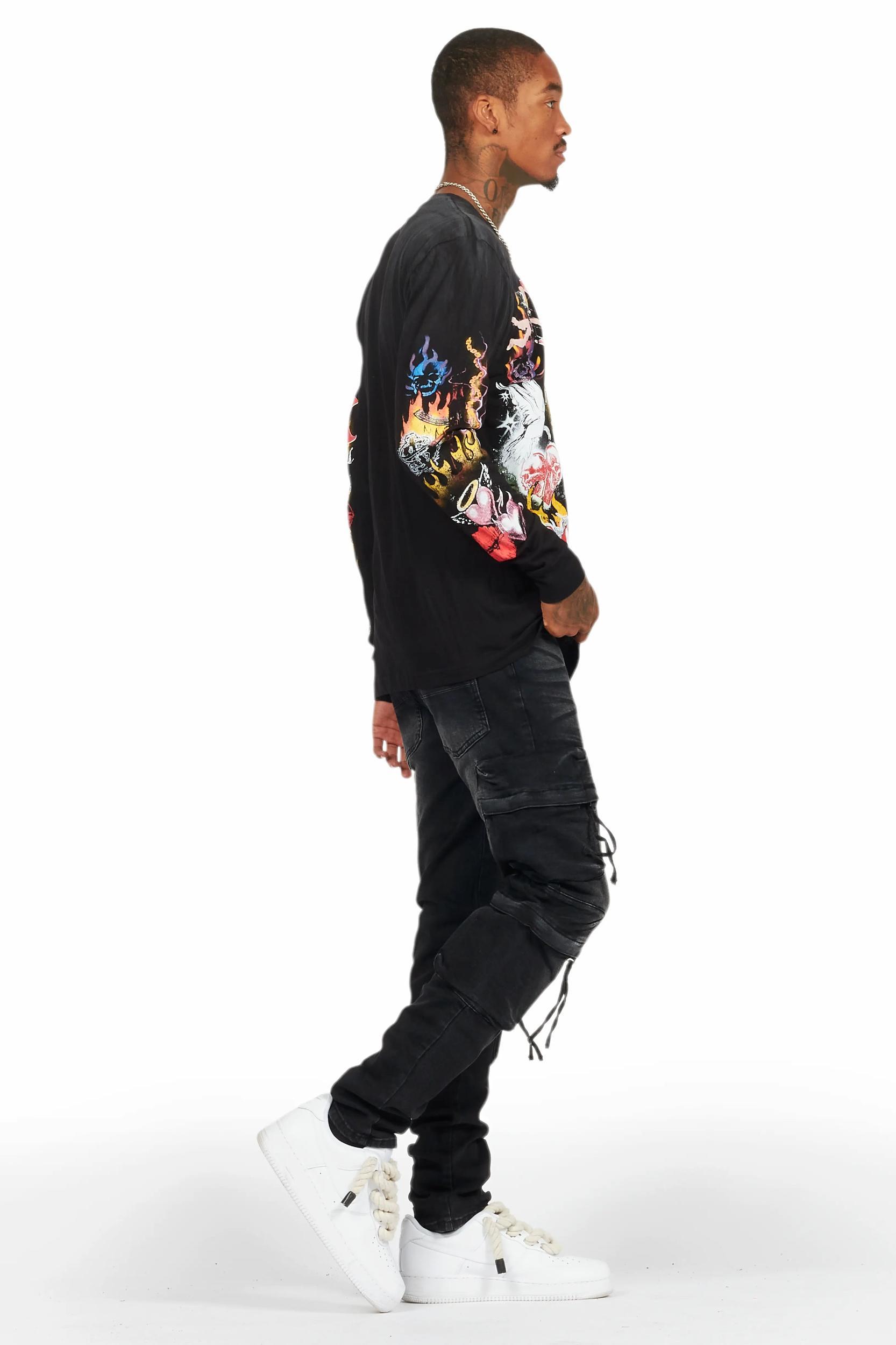 Rodion Dark Grey Slim Fit Cargo Jean Male Product Image
