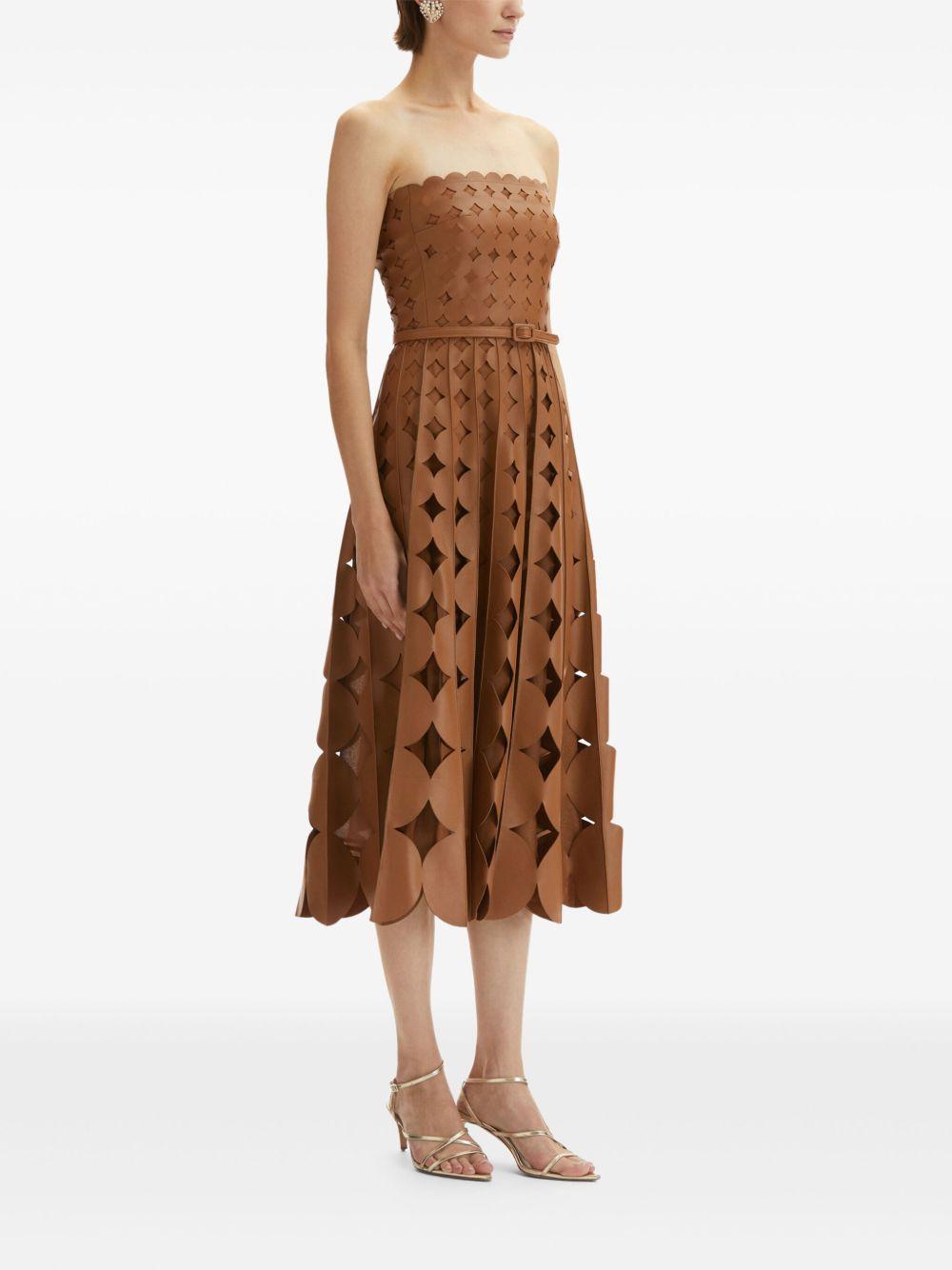 cut-out leather midi dress Product Image