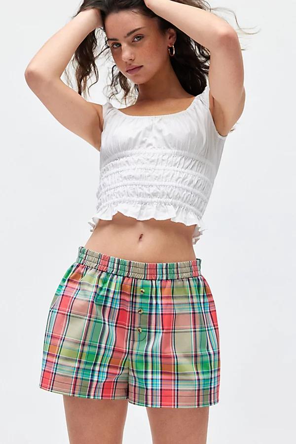 Urban Renewal Remnants Made In LA Button Front Pattern Boxer Short Womens at Urban Outfitters Product Image