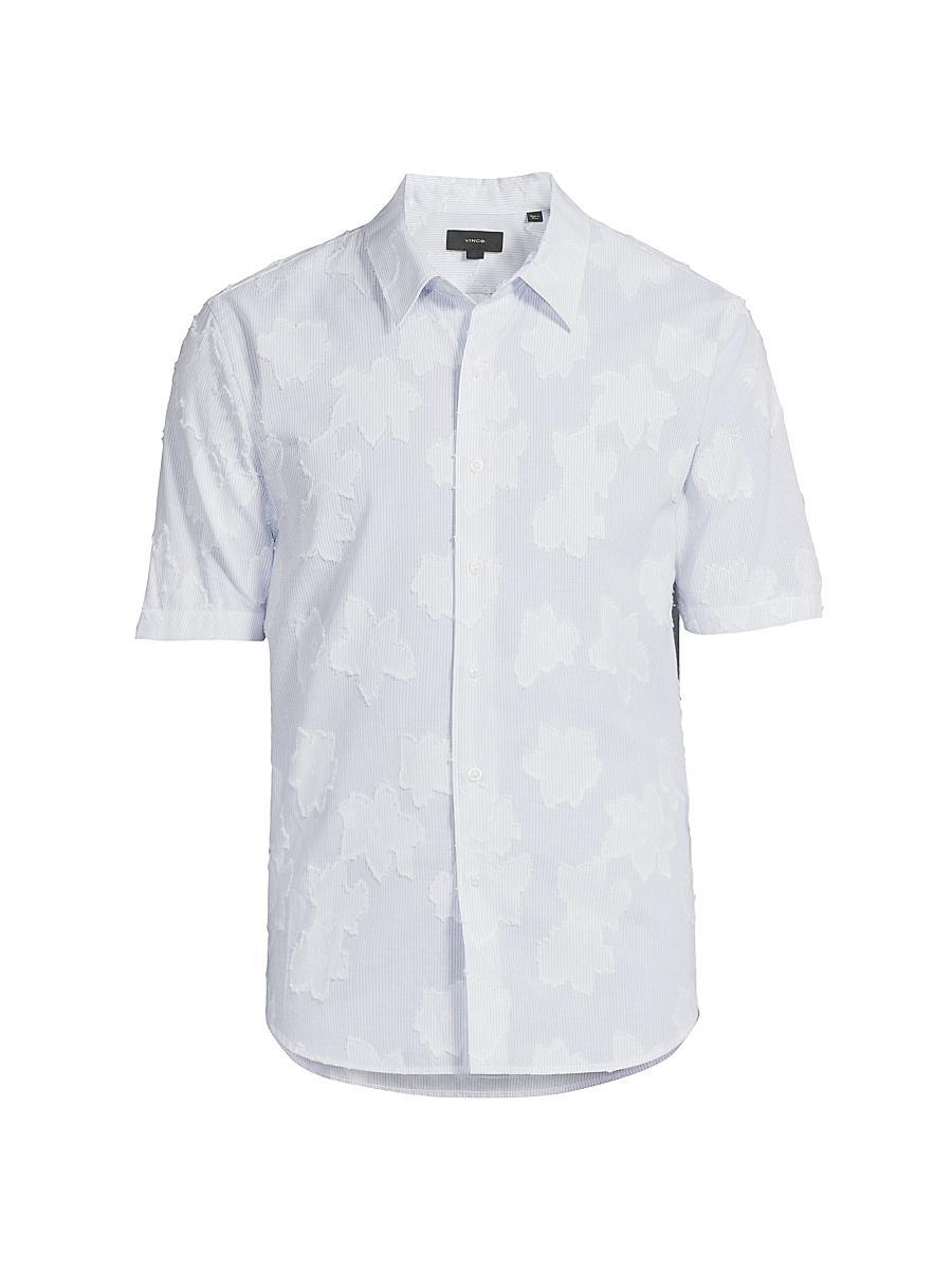 Mens Striped Fil Coup Cotton Short-Sleeve Shirt Product Image