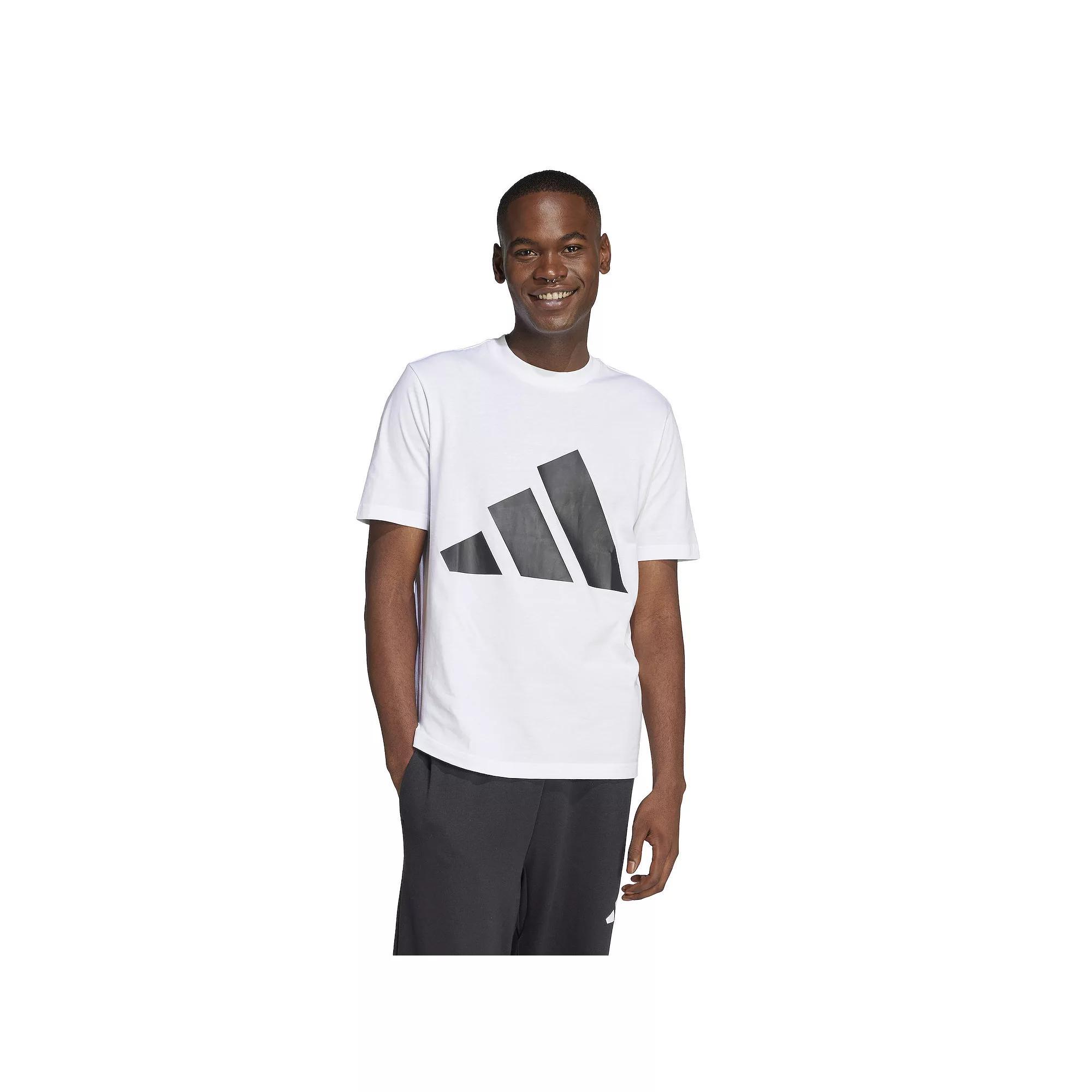 Big & Tall adidas Essentials Big Logo Tee, Men's, Size: XL Tall, White Black Product Image