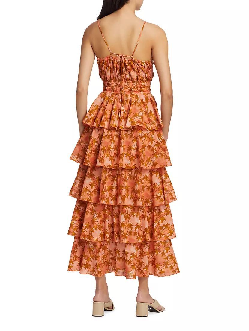 Leilani Palm Tree Cotton Tiered Dress Product Image