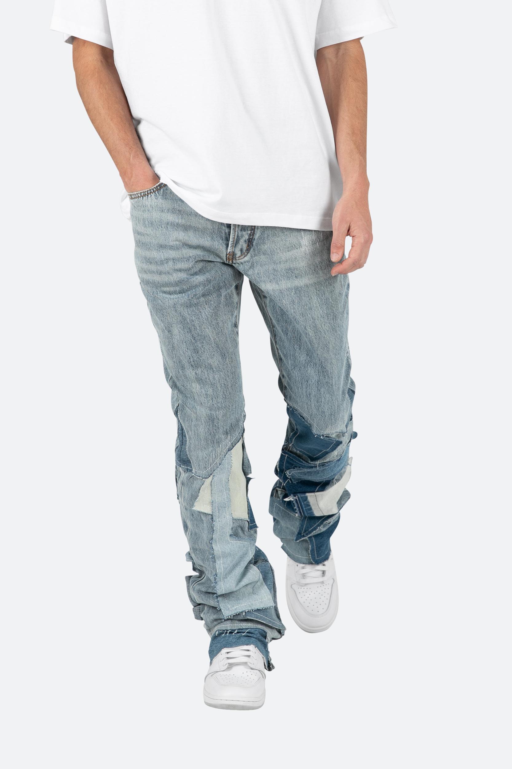 B424 Patch Flare Denim - Blue Product Image