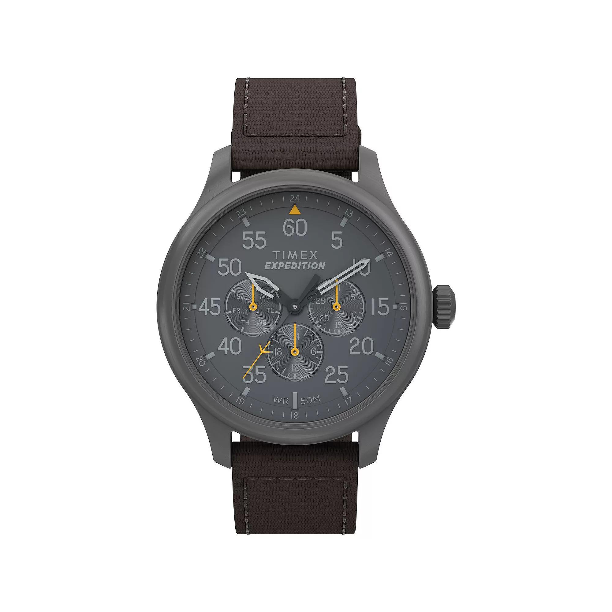 Timex® Men's Expedition Field Recycled Fabric Strap Watch - TW4B30900JT, Size: 43MM, Brown Product Image