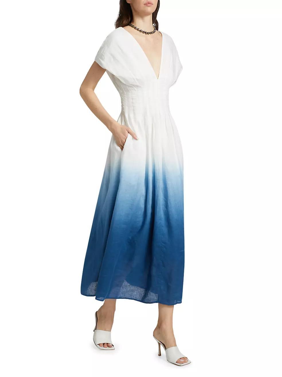Sonya Pleated Ombré Midi-Dress Product Image