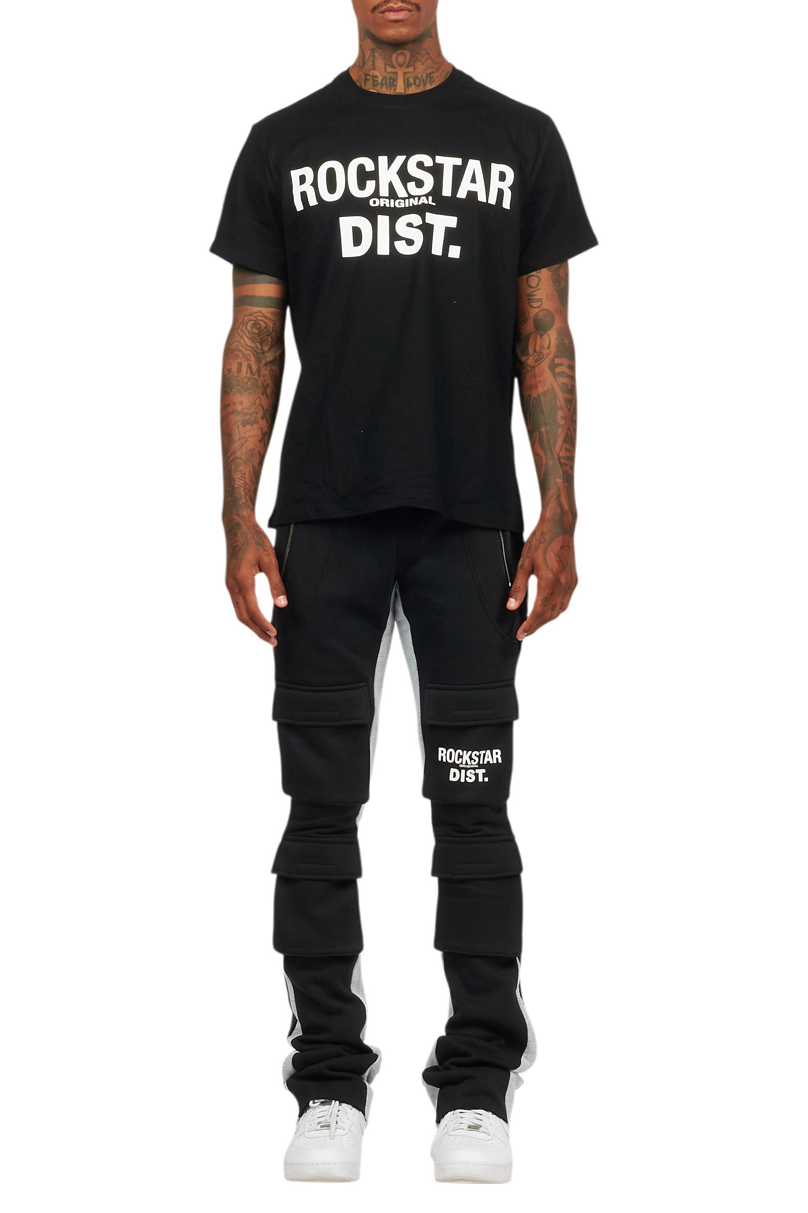 Antoon Black T-Shirt/Stacked Flare Track Set Male Product Image