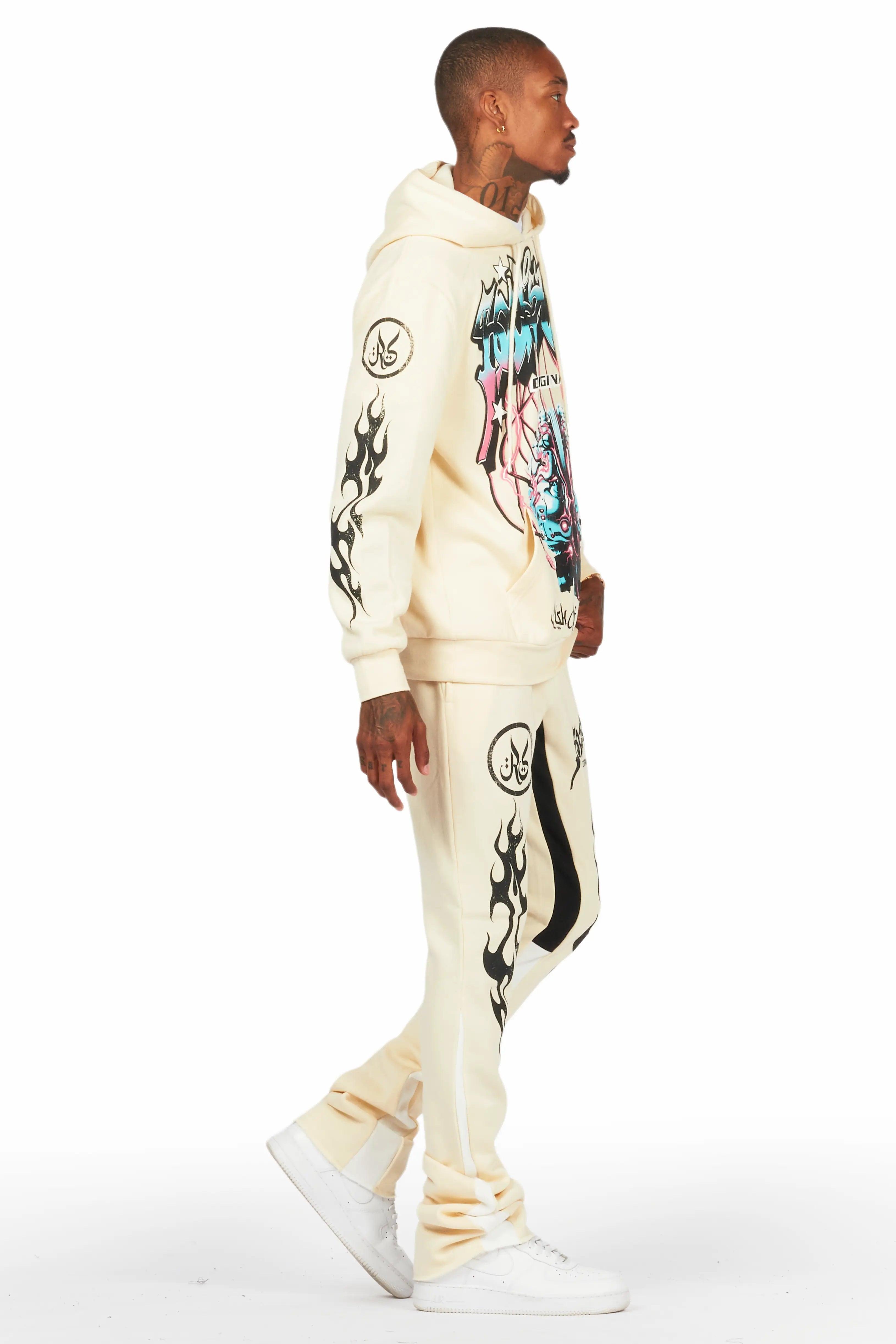 Lucy Tan/Black Hoodie/Stacked Flare Pant Track Set Male Product Image