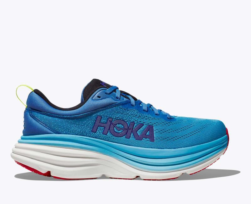 HOKA Mens Bondi 8 Shoes in Lettuce/Solar Flare, Size 10.5 Product Image