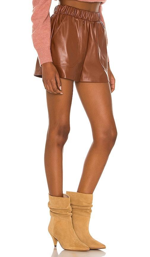 Steve Madden Faux The Record Faux Leather Shorts Product Image