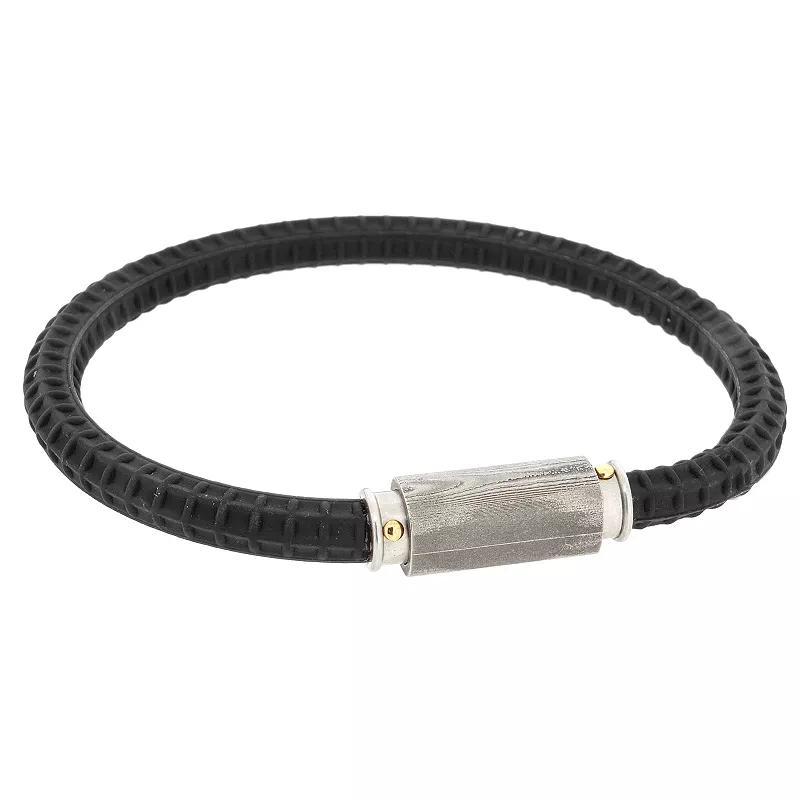 Men's LYNX Ion-Plated & Silicone Bracelet, Size: 9", Green Product Image