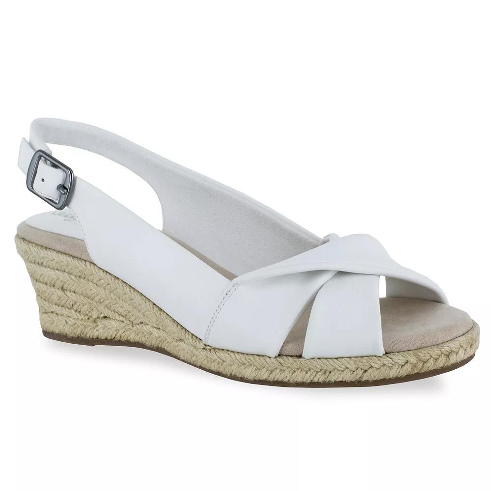 Easy Street Maureen Womens Espadrille Wedge Sandals Blue Product Image