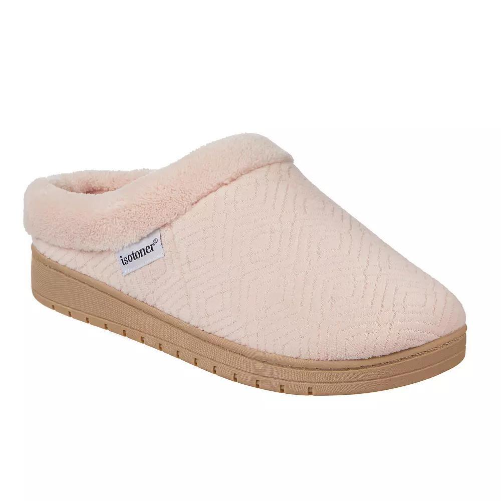 isotoner Gemma Sculpted Microterry Hoodback Womens Slippers Evening Brown Product Image