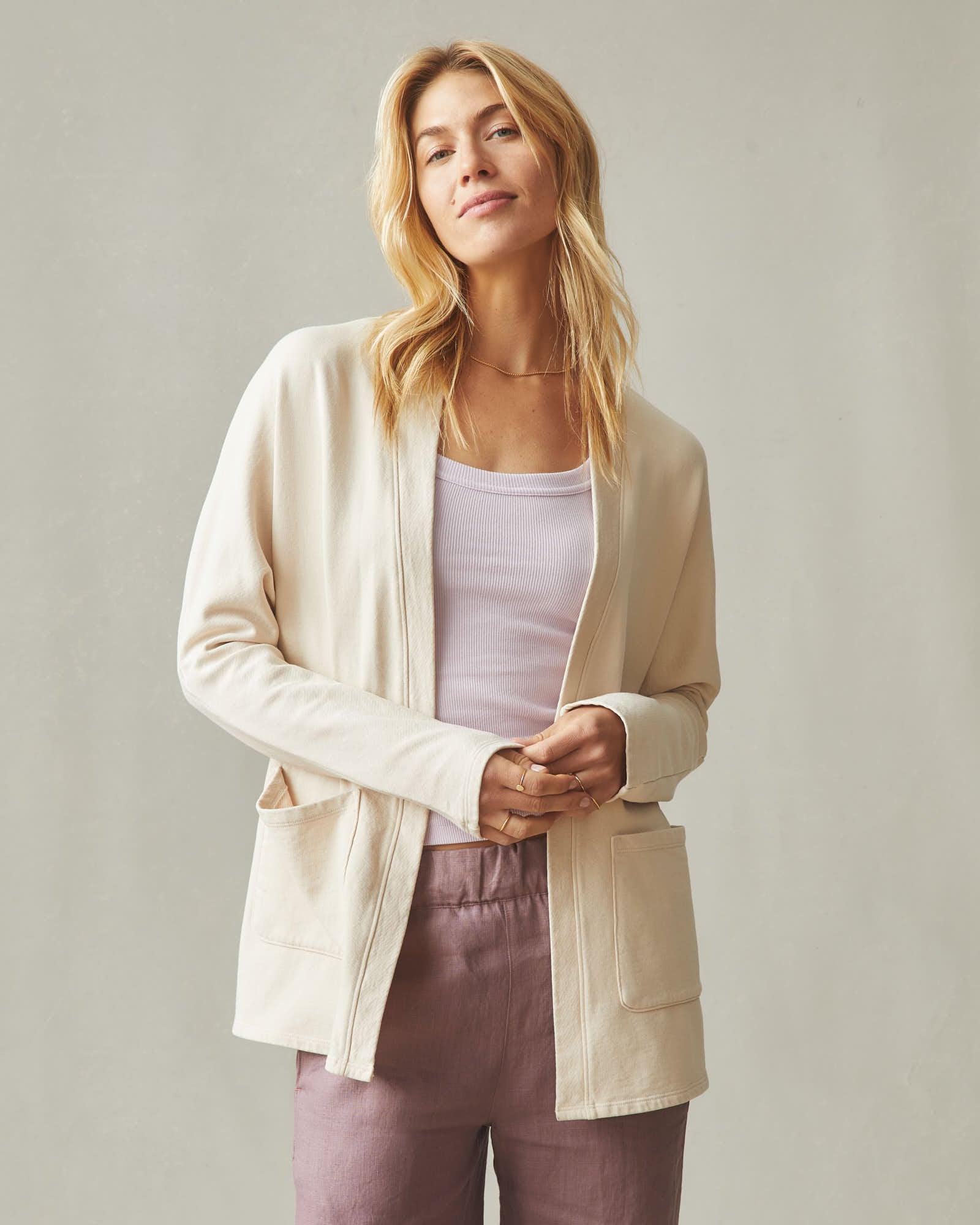 Women's French Terry Cardigan - Cotton Product Image