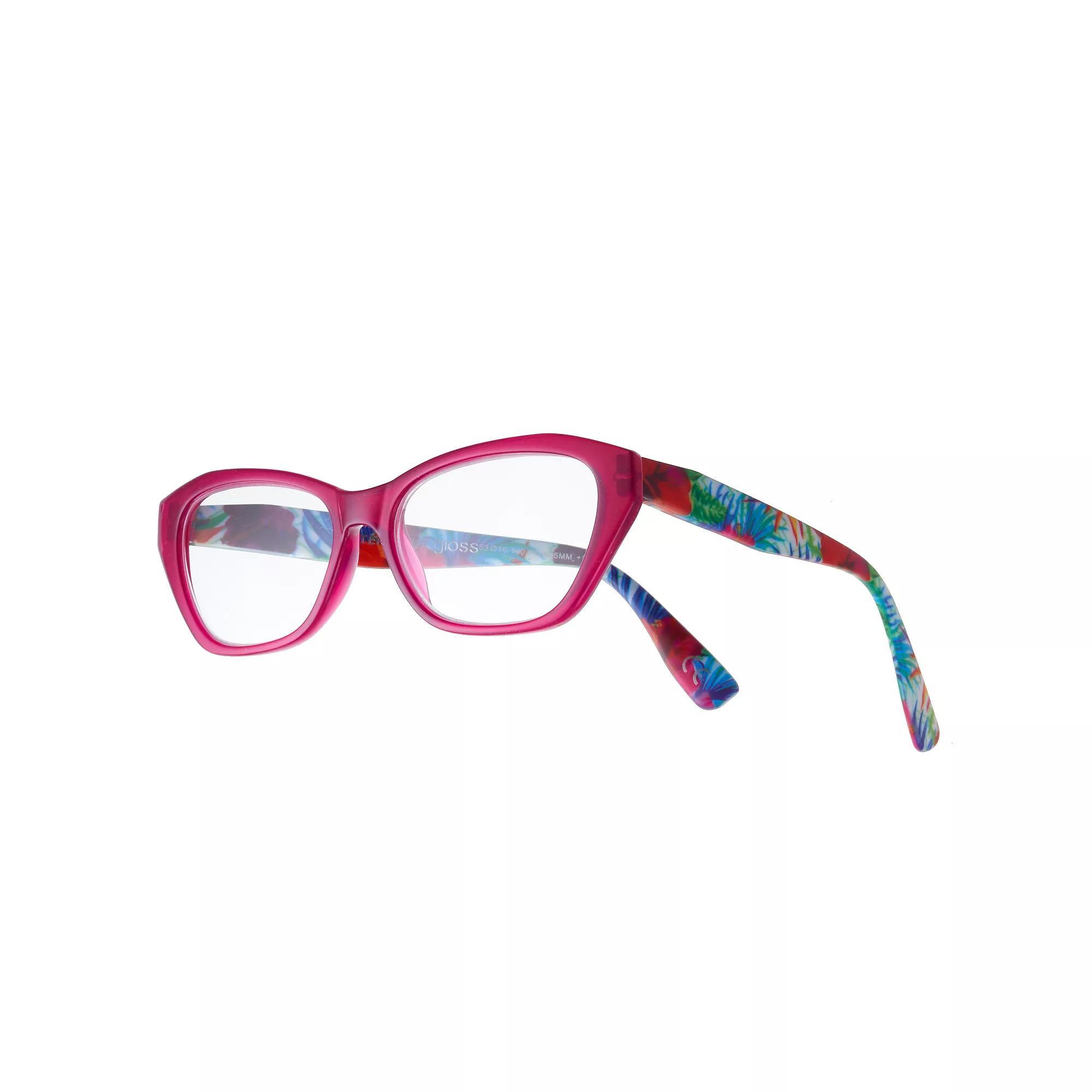 Women's Modera by Foster Grant Kensie Floral Cat-Eye Reading Glasses, Size: +2.0, Pink Product Image