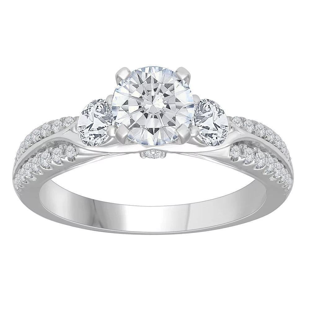 Diamond Medley 14k White Gold 1 5/8 Carat T.W. Lab-Grown Diamond Engagement Ring, Women's, Size: 7, 14k Whgold Product Image