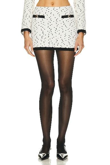 Alessandra Rich Tweed Boucle Mini Skirt in Ivory Product Image