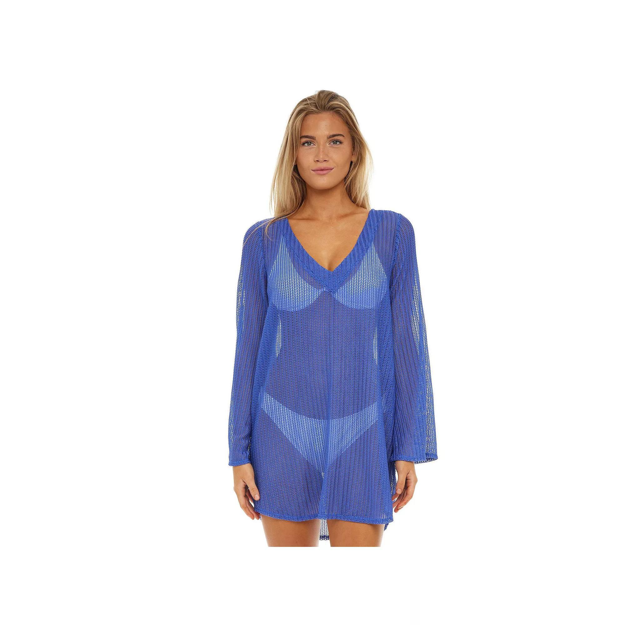 Women's Jordan Taylor V-Neck Swim Cover-Up Tunic, Size: Small, Royal Product Image