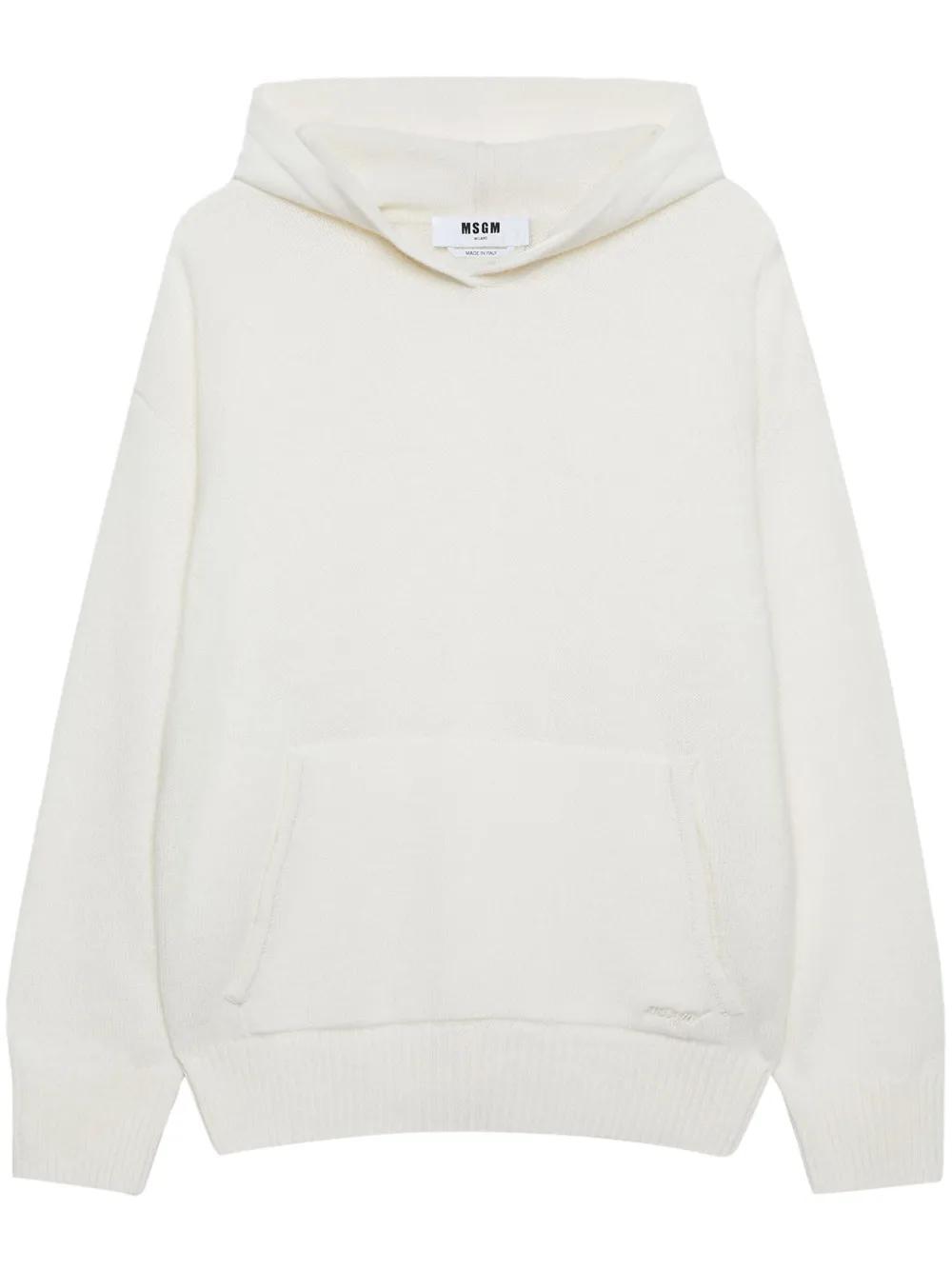 MSGM Embroidered-logo Sweatshirt In White Product Image