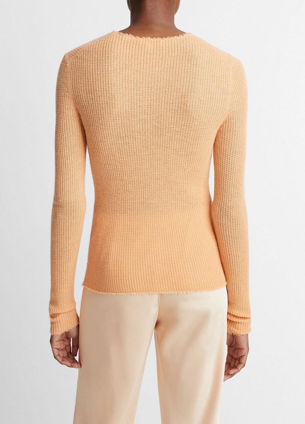 Womens Waffle-stitched Cashmere-Silk Sweater, Cantaloupe, Size XS Vince Product Image
