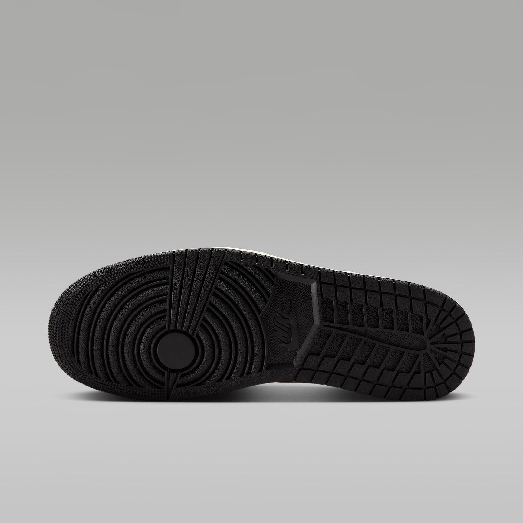Jordan Mens Air Retro 1 Low Casual Shoes in Black/Starfish/White Product Image