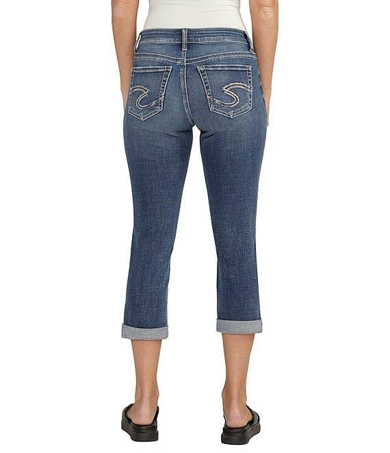 Silver Jeans Co. Elyse Mid Rise Luxe Stretch Rolled Cuffed Capri Jeans Product Image